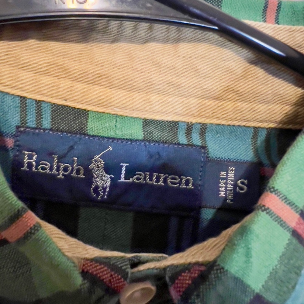 Ralph Lauren Blue and Green Casual Button Down Shirt - Picture 4 of 6